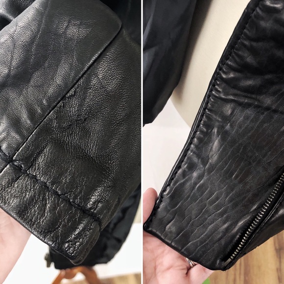 💸 SOLD :: Michael Kors Black Leather Moto Jacket - Picture 8 of 8